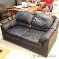 Black Vinyl Love Seat Sofa